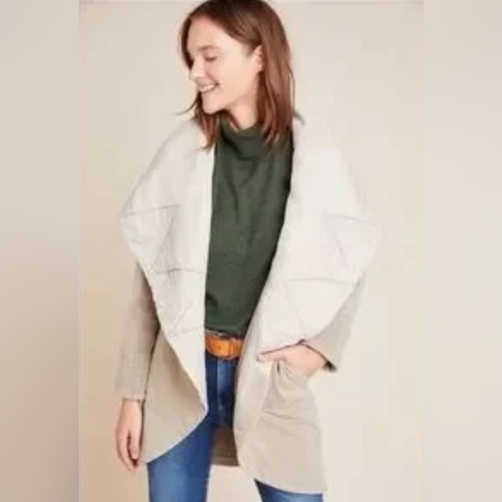 On The Road Beige and Cream Cape Jacket